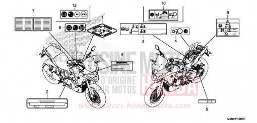 CAUTION LABEL VFR800XF de 2015